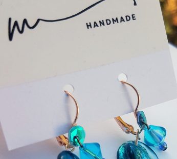 “Knitted circle” earrings, crocheted